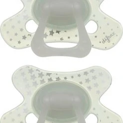 Promo ???? Difrax Fopspeen 12+ Maanden Natural Speen - Glow In The Dark - 2 Stuks ????