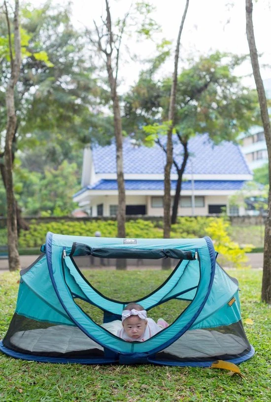 Kopen ???? Deryan Peuter Luxe Campingbedje Inclusief Zelfopblaasbare Matras - Ocean ⭐ - Afbeelding 15