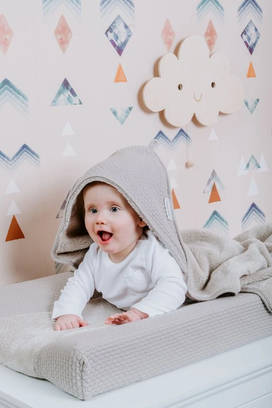Beste Pirce ???? Baby's Only Gebreide Wikkeldeken - Omslagdoek Baby Sky - Teddy Voering - Urban Taupe - 75x75 Cm - Geschikt Voor Drie- En Vijfpuntsgordel ???? - Afbeelding 2