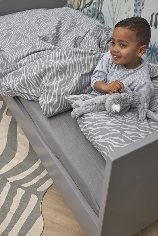 Goedkoopste ???? Meyco Jersey Hoeslaken Juniorbed - 2-pack - Grijs - 70x140/150cm ✨ - Afbeelding 4