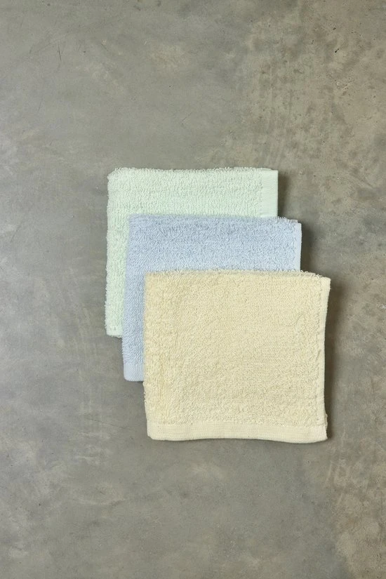 Coupon ⌛ Meyco 6-pack Spuugdoekjes Badstof - 30x30 Cm - Soft Mint/Soft Yellow/Light Blue ✔️ - Afbeelding 2