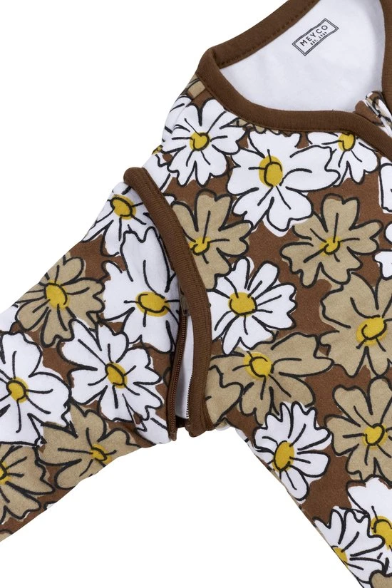 Beste deal ❤️ Meyco Winter Baby Slaapzak Afritsbare Mouw Gevoerd Vintage Flower - Taupe - 70cm ???? - Afbeelding 2